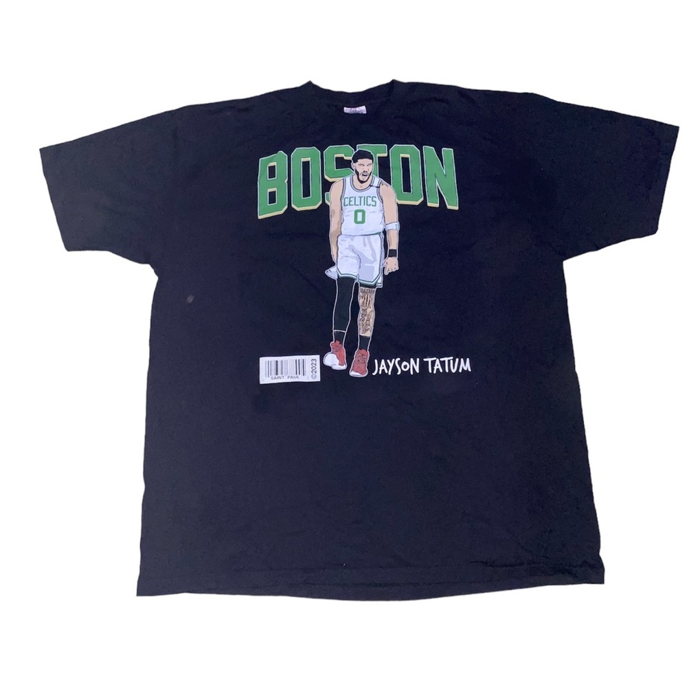 Vintage Shakawear Basketball Player Jayson Tatum Black T-Shirt​